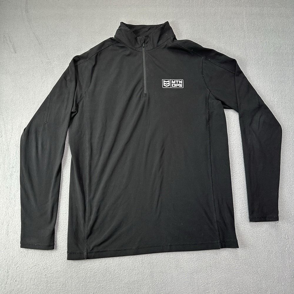 MTN OPS Performance 1/4 Zip Pullover Men's Large Stretch Black Sweater
